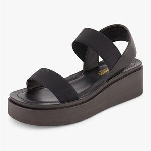 CUSHIONAIRE Women's Pilar stretch platform sandal with +Memory Foam